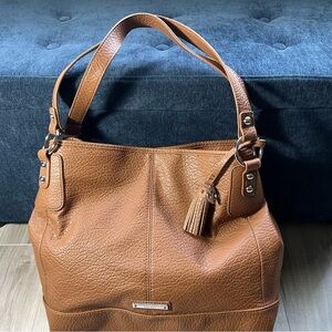Nine West Tan Hobo Bag with Tassel Detail
